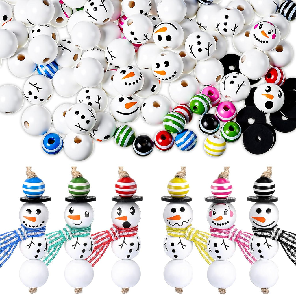 vicenpal 450 pcs christmas wooden beads, striped, vibrant, main product view