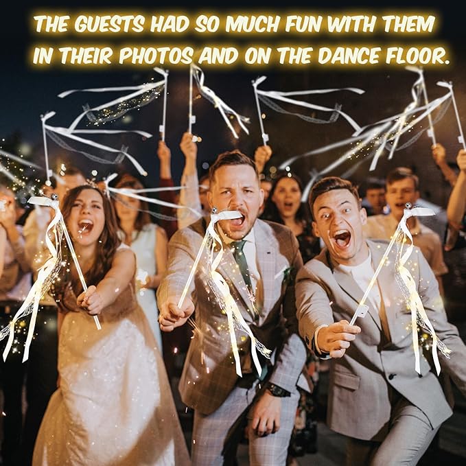 68PCS Light up Wands for wedding, Wedding Wands Streamers with 3 Colorful Flashing Modes, Fairy Wands, LED Silk Fairy Wand with Bells for Wedding, New Year, Thanksgiving, Concert