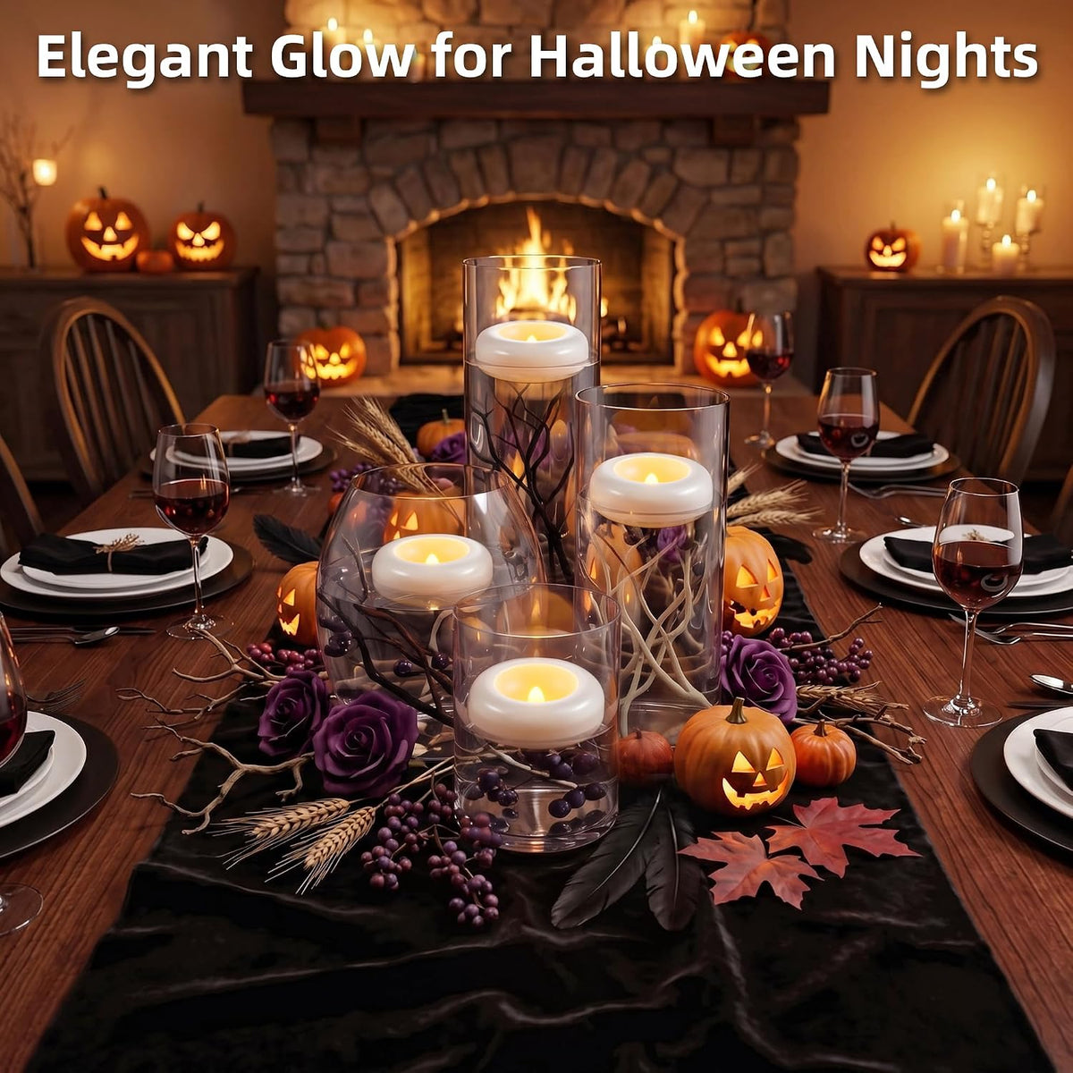 Rechargeable Flameless Floating Candles, 6 Pack Water Activated Tea Lights