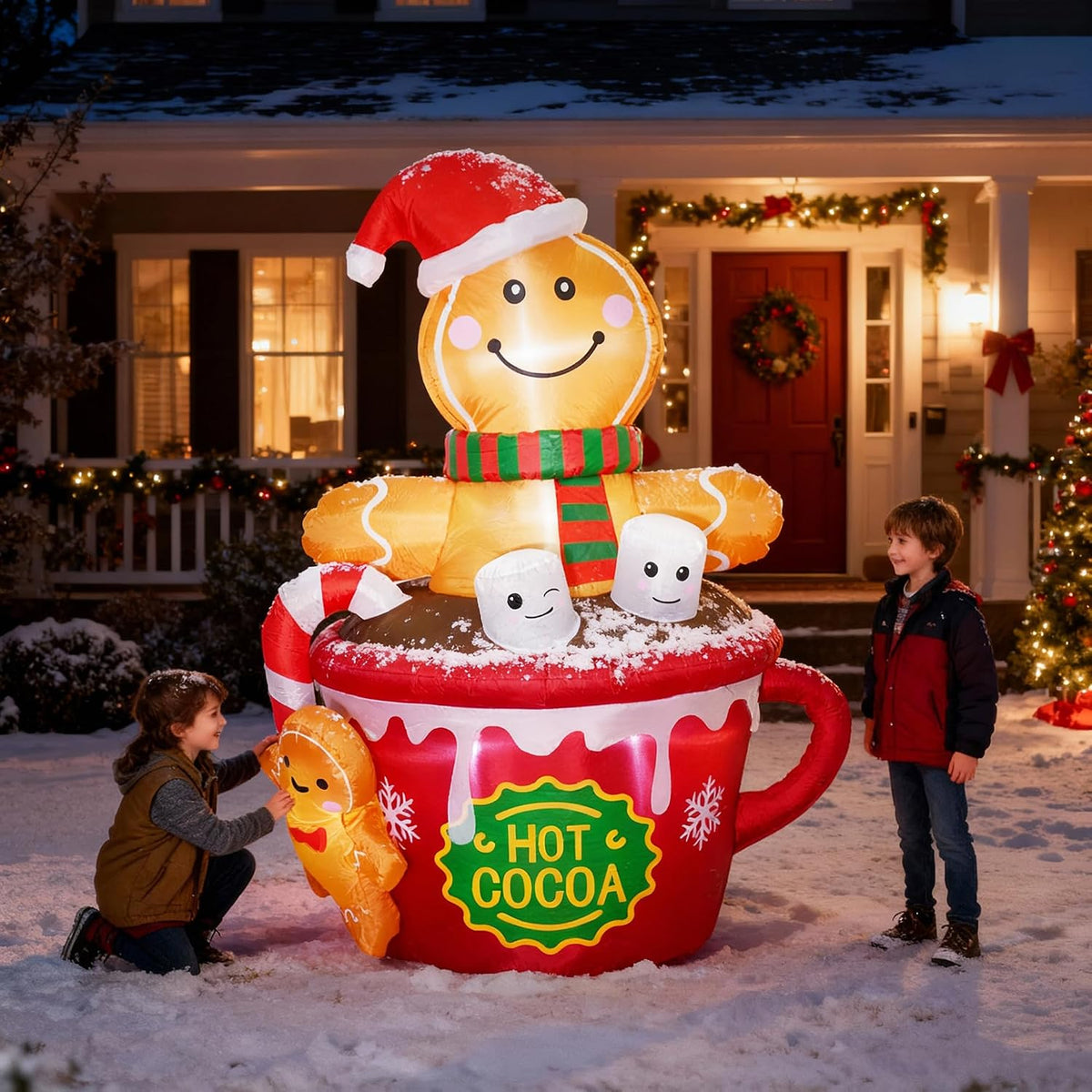 zpisf 6 ft christmas inflatables outdoor decorations, cute, close-up detail