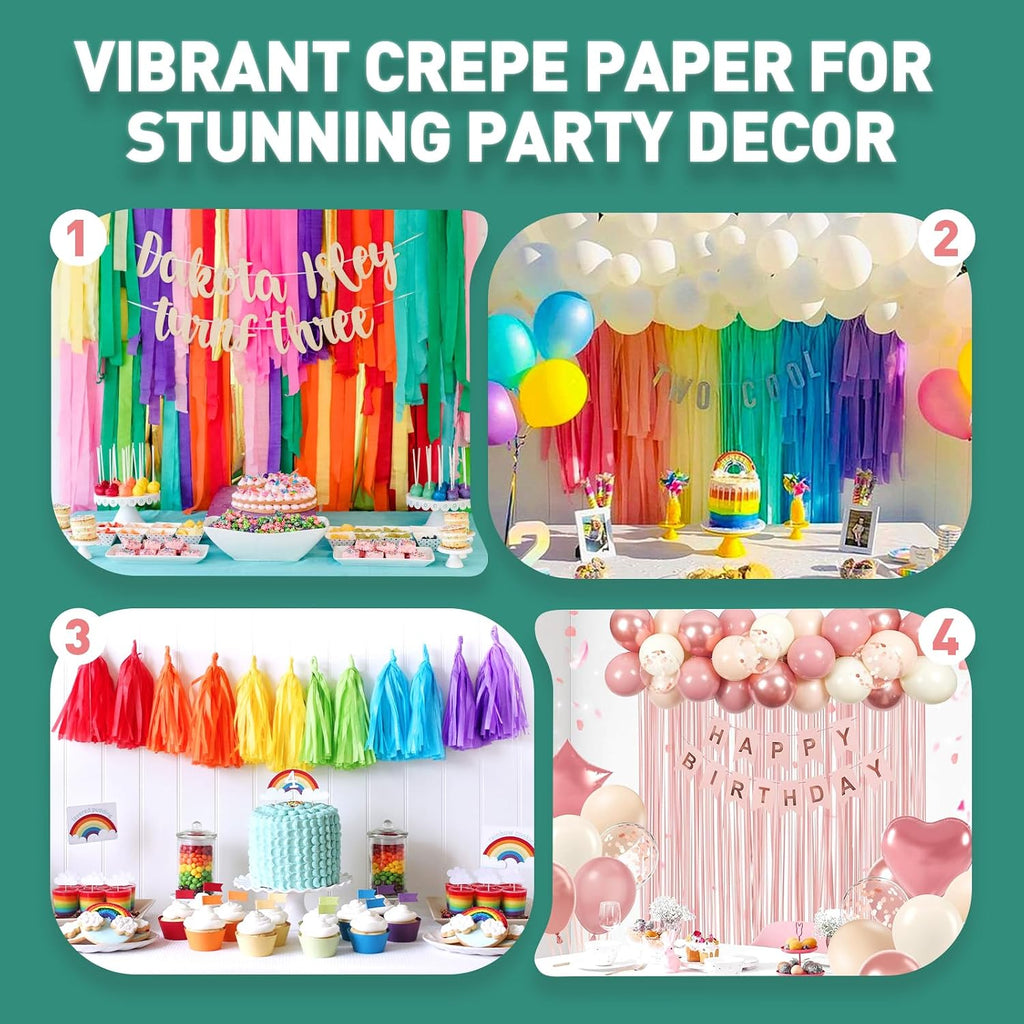 Crepe Paper Roll 8.2ft x 10in for Wedding Party Decor DIY Craft (Grass Green)