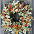 26" fall door wreath with long eucalyptus &, main product view