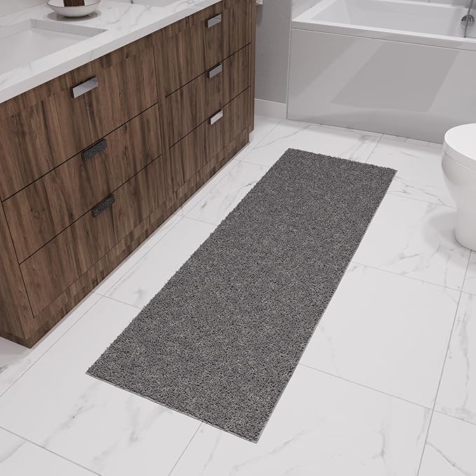 Ottomanson 2' x 3' Shaggy Area Rug - Plush & Cozy Non-Slip Carpet for Bedroom, Living Room & Nursery - Non Shedding & Durable for High-Traffic Areas, Gray