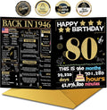 Joycard 80th Birthday Card with Envelope, 80th Birthday Decorations for Women Men, 80th Birthday Gifts, Perfect for Grandpa Grandma, Happy Birthday Cards for 80 Year Old Mother Dad, Back in 1946