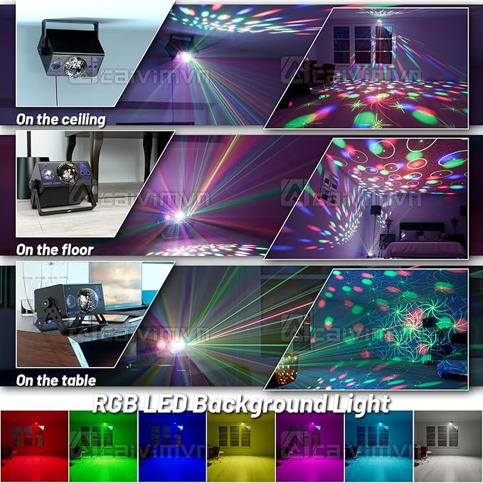 Party Lights Dj Disco Ball Light, LED Stage Strobe Lights Sound Activated with Remote Control for Xmas Club Bar Parties Holiday Christmas Birthday Wedding Home Decoration