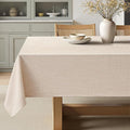 MIULEE Ivory Linen Tablecloth 60x104 Inch Rectangle Table Cloth Waterproof,Stain Resistant & Wrinkle Resistant for Dining Party Wedding