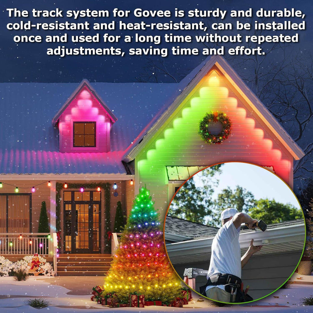 Light Clips for Govee Outdoor Lights H805, Mounting Brackets for Govee (Non-Pro Version H705) Outdoor LED Lights, Install Firmly, Replace 3M Glue (72, Light Clips Track)