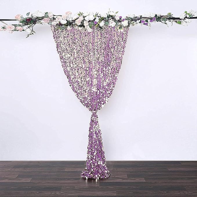 9x9FT Big Sequin Purple Backdrop Curtains, Sequin Photo Backdrop Payette Backdrop Curtain Panels, Shimmer Fabric Photography Backdrop for Wedding Party Christmas Decoration