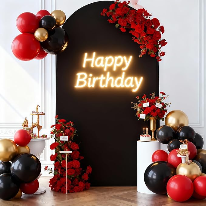 6.6FT Black Arch Backdrop Cover - Polyester Fitted Wedding Arch Stand Covers Round Top Chiara Arch Backdrop Cover for Birthday Party Banquet Photo Background Decoration