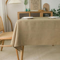NLMUVW Linen Tablecloth Rectangle Textured Farmhouse Table Cloth Water Resistant Decorative Table Cover for Dining Kitchen Cafe, Dark Burlap, 54 x 96 Inch