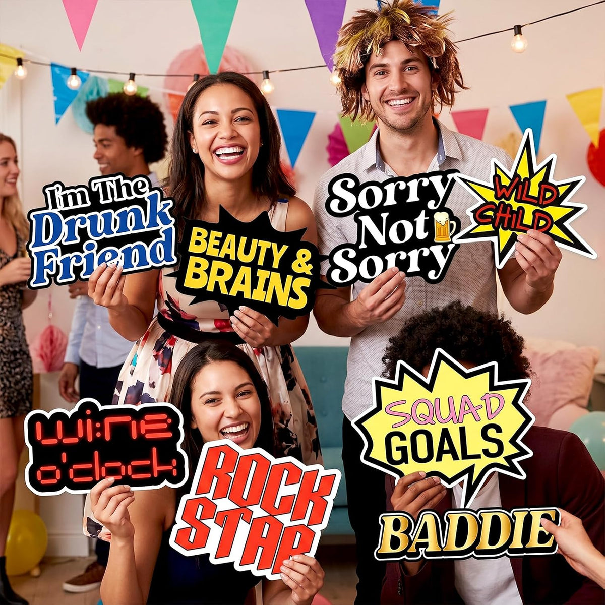 Beeveer 24 Pcs Fun Photo Booth Props Sing Photobooth Business Essentials