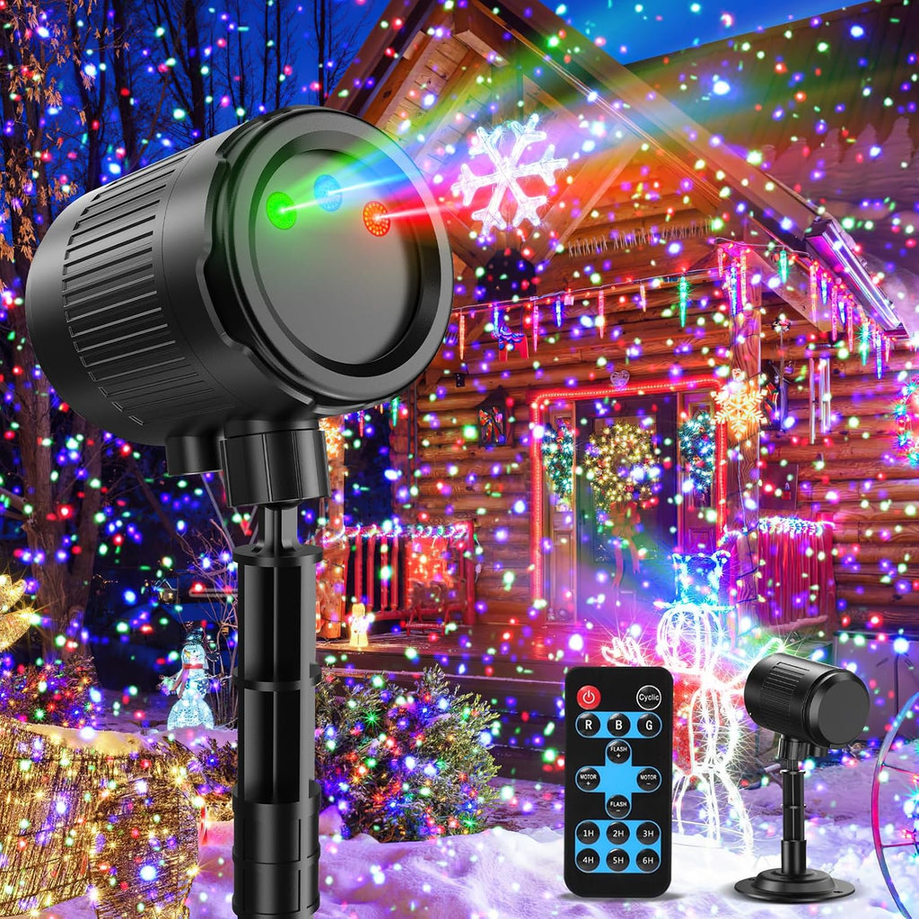 laser christmas projector lights outdoor, 3 color moving, main product view
