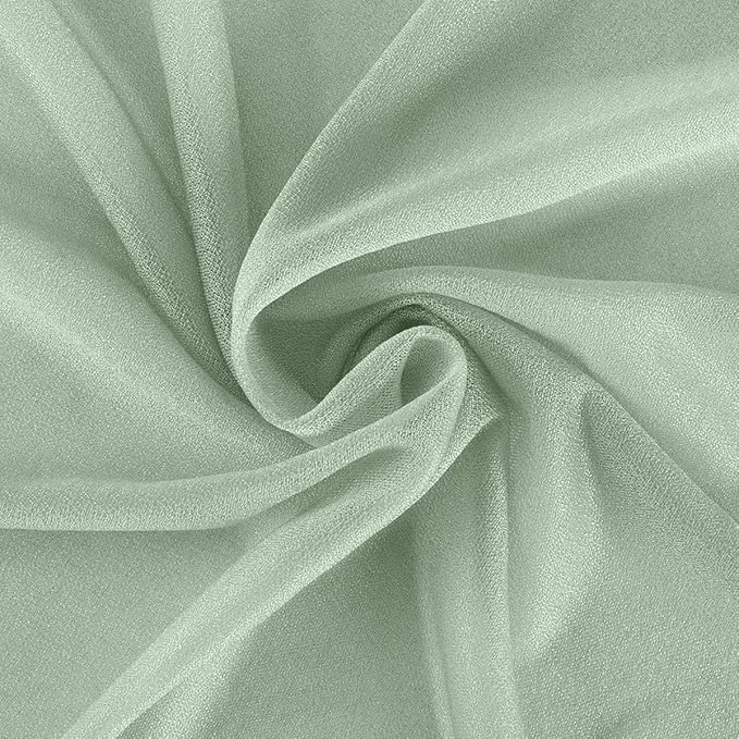 Sage Green Elegant Arch Draping Fabric 2 Panels Outdoor 29" × 20Ft Sheer Chiffon Curtain Drapes for Fall Wedding Ceremony Birthday Party Garden Brunch 2 Panels