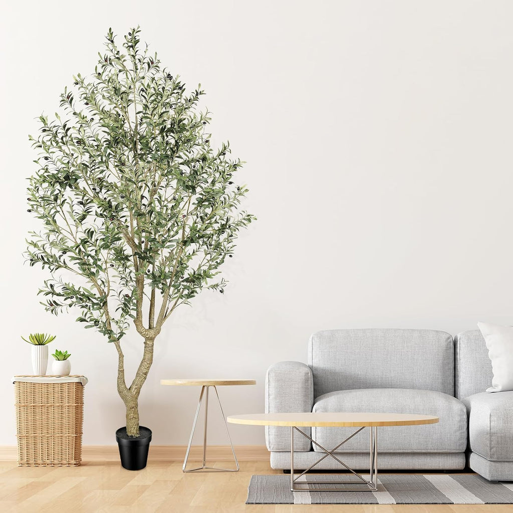 feelead faux olive tree 10ft - realistic large showing dimensions