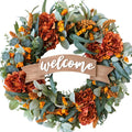 24 inch fall peony eucalyptus leaves wreath for, main product view