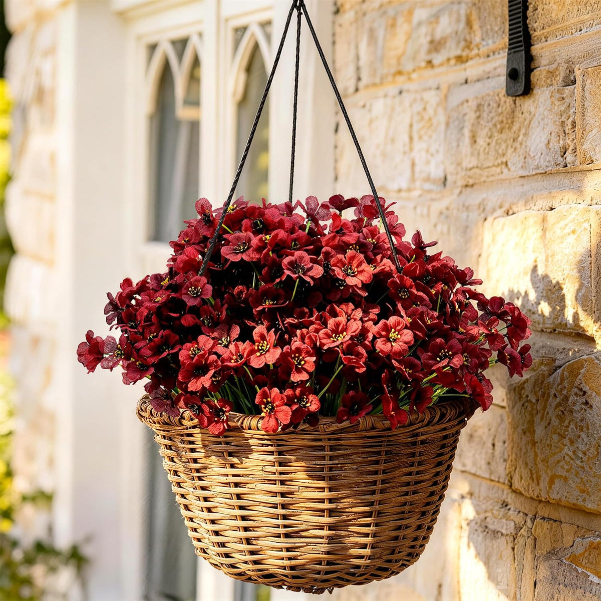 coloplay 24 bundles burgundy artificial flowers for outdoors, main product view
