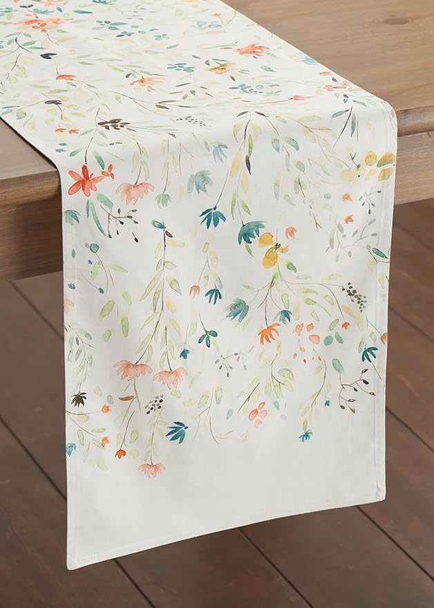 Maison d' Hermine Table runner 100% Cotton Double Layer Table Runners 72 inches long Decorative for Home Kitchen Dining Party Baby Shower Wedding Bridal Shower Spring Summer (Colmar, 14.50" x 72")