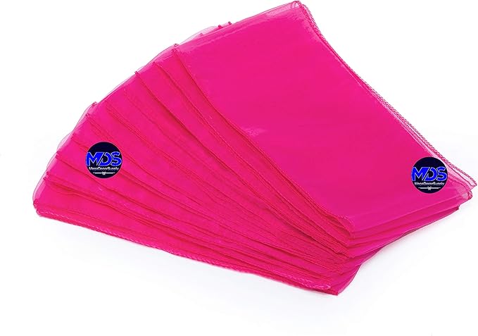 MDS Pack of 10 PCS Organza Chair Sashes Wider Dining Chair Bows Ribbon Tie Back for Wedding Party Birthday Bridal Shower Reception Event Banquet Home Chair Cover Decoration - Magenta
