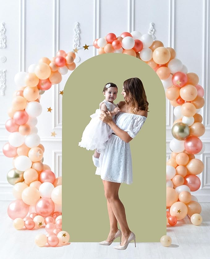 Sage Green Arch Cover 7.2 ft Arch-Backdrop-Cover Wedding Arched Stand Covers Spandex Arch Covers Stretchy Backdrop for Half Round Frame Green Back Drop Cover for Baby Shower Party Decorations