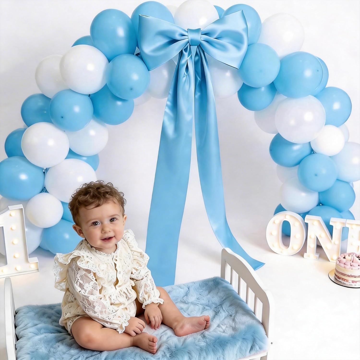 Extra Long Satin Blue Bow for Coquette Room Decor,70x20 Inch Bow Wall Decor for Valentine's Day Bachelorette Bridal Shower Wedding Birthday Decorations