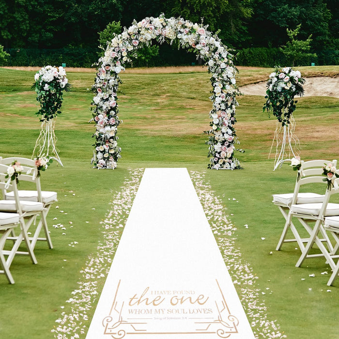 Thickened Aisle Runner for Wedding CeremonyFeet White Aisle Runner Walkway for Indoor Outdoor Wedding Church Decorations ，Halloween Parties can Also use a Carpet，50g(Gold, 3x50Feet)