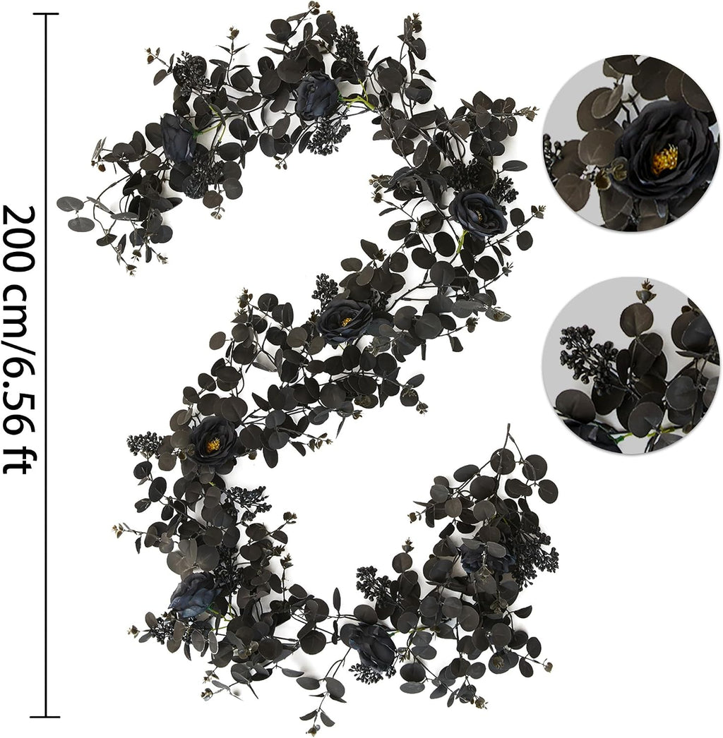 party joy 6.56ft halloween decorations black garland with shown in use