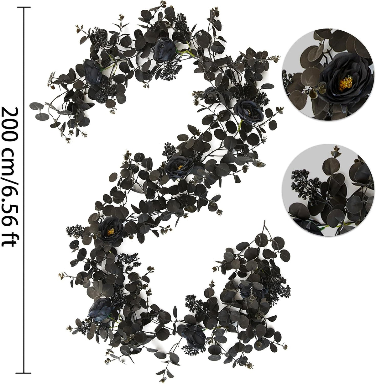 party joy 6.56ft halloween decorations black garland with shown in use