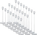 NLBTW Set of 24 Silver Taper Candle Holders for Wedding Party Decor | Modern Tall Metal Candlestick Holder Bulks Set for Banquets, Christmas Tables, Mantels and Event Decor
