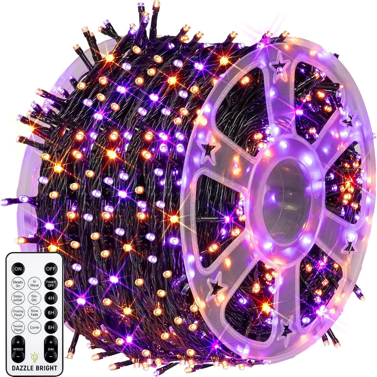 Dazzle Bright Outdoor Halloween String Lights, 1000 LED 328 FT Plug in Fairy ...