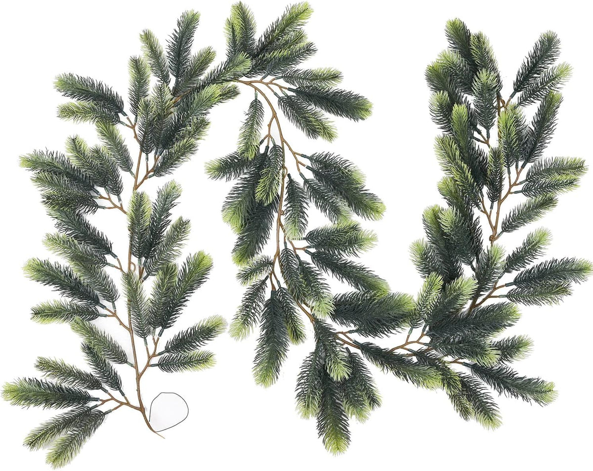 6 feet artificial christmas pine garland clearance, winter shown in use