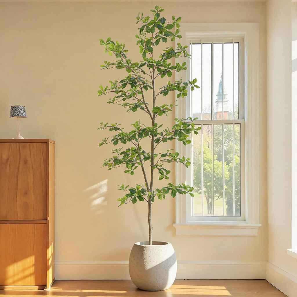 bellacat faux black olive tree 7ft, tall faux showing dimensions