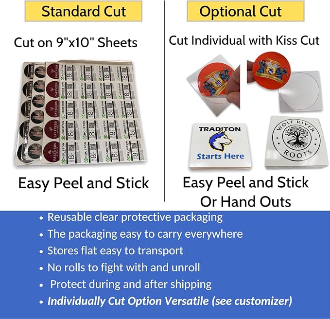 avgrafx Custom Stickers Personalized Labels Waterproof Dishwasher Safe Vinyl 120 2 in, Made USA, Great for Business Packaging Easy Design Your own.