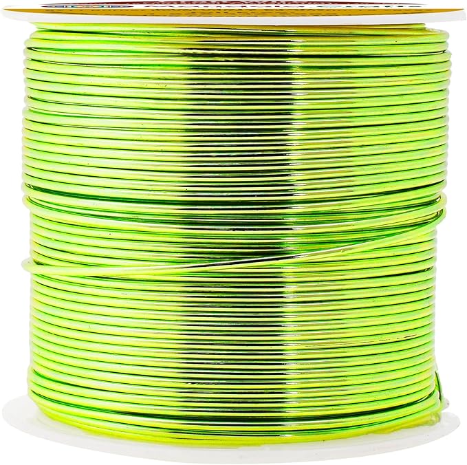 Mandala Crafts 18 Gauge Anodized Aluminum Craft Wire for Jewelry Making - 100 FT Colored Flexible Lime Green Wire - Bendable for Bonsai Armature Crafting Sculpting