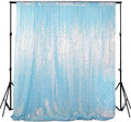 ShiDianYi Iridescent Aqua Sequin Backdrop for Photograph Birthday Backdrop Glitter Back Drop Aqua Blue Backdrop Curtain Christamas Mermaid Party (4FTx6FT)