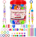 kasmena 410pcs chunky large letter beads diy keychain, main product view