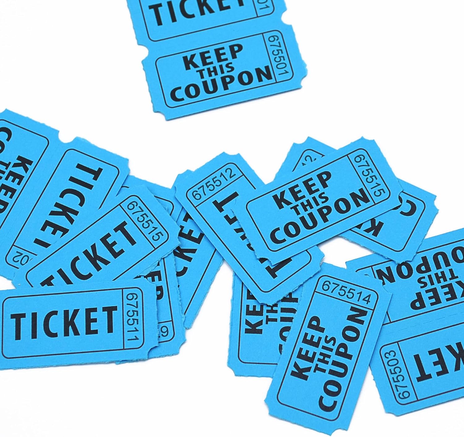 Homrelaxy 2000 Pcs 1000 Pairs Raffle Tickets, 50/50 Double Raffle Tickets, 250 Double Tickets Per Stack, for Events, Entry, Carnivals, and Door Prizes(Blue) (Pack of 2)