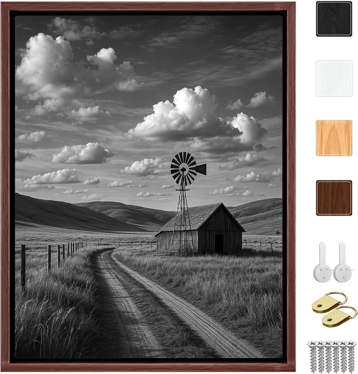 canvas floater frame for 1”–1.25”deep gallery wrapped canvas shown in use