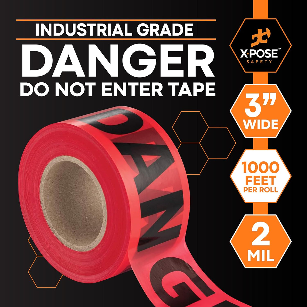 Xpose Safety Red Danger Do Not Enter Tape – Bulk (48 Rolls)