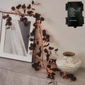 hairui lighted black eucalyptus garland with timer 96, main product view