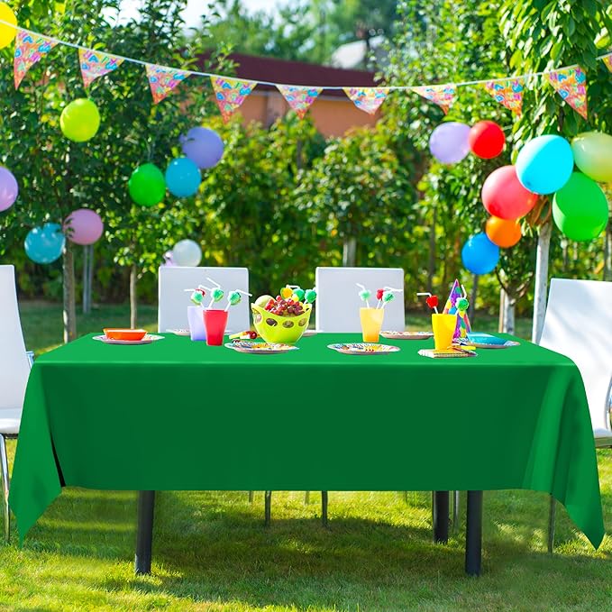 4 PCS Plastic Tablecloths for Rectangle Tables, 54 x 108 Inches Baptism Decorations, Waterproof and Leakproof Picnic Table Cover for Bachelorette Party, Colorful Tablecloth Adaptable to Every Table