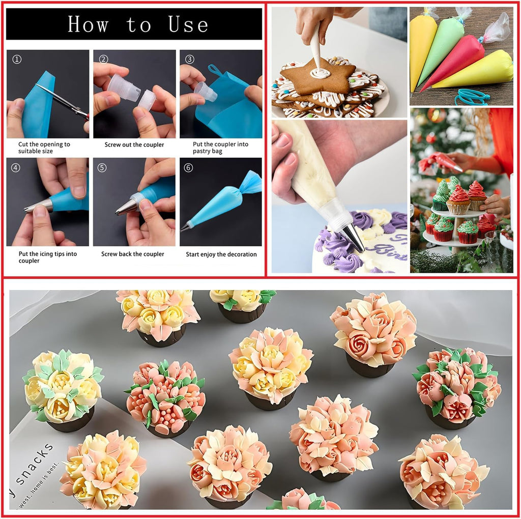 540PCS Cake Decorating Kit - Baking Supplies with 4 Springform Pans, Rotating Turntable, Decorating Tools, Cake Baking Supplies Set for Beginners