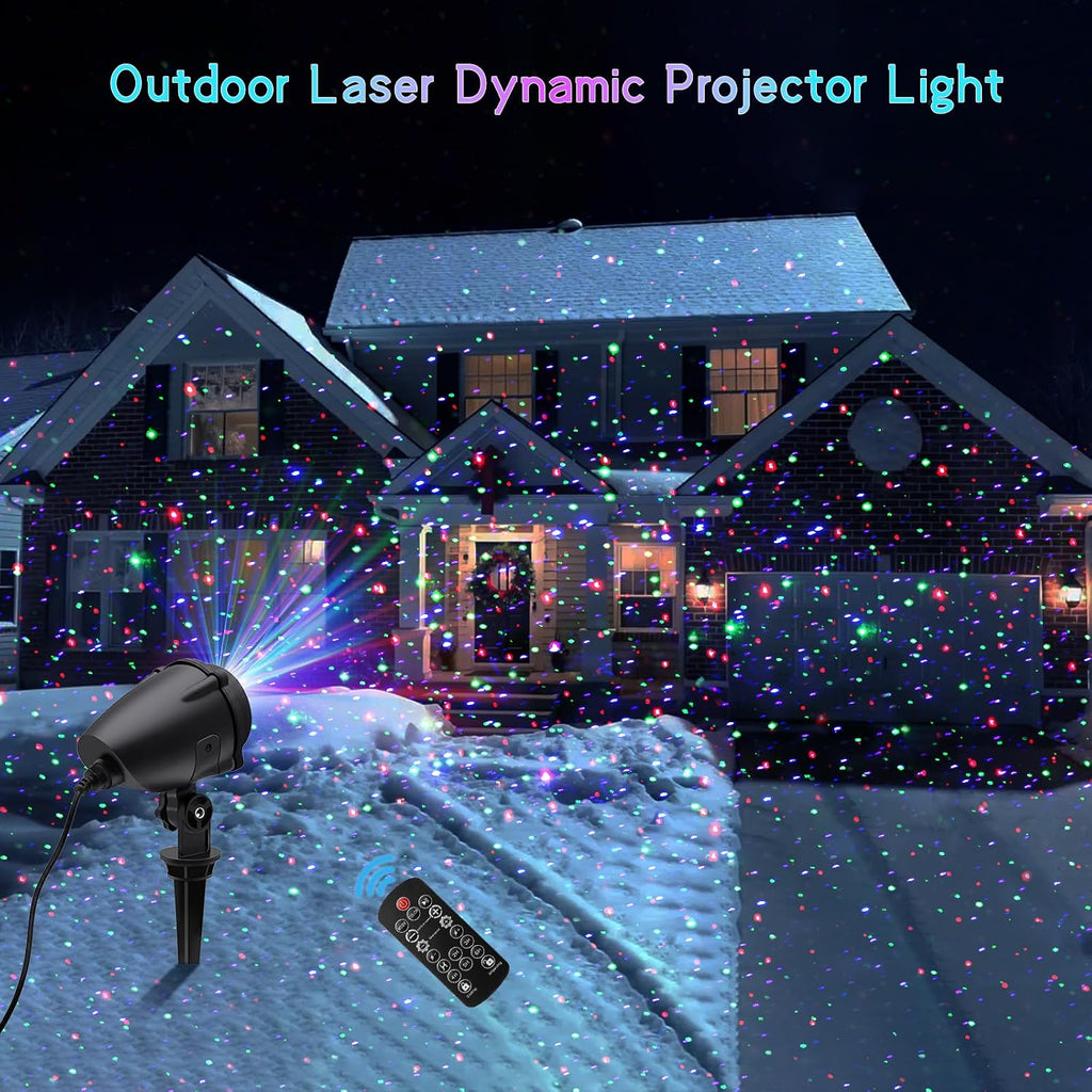 caiyue outdoor christmas projector, three color rgb waterproof, side view