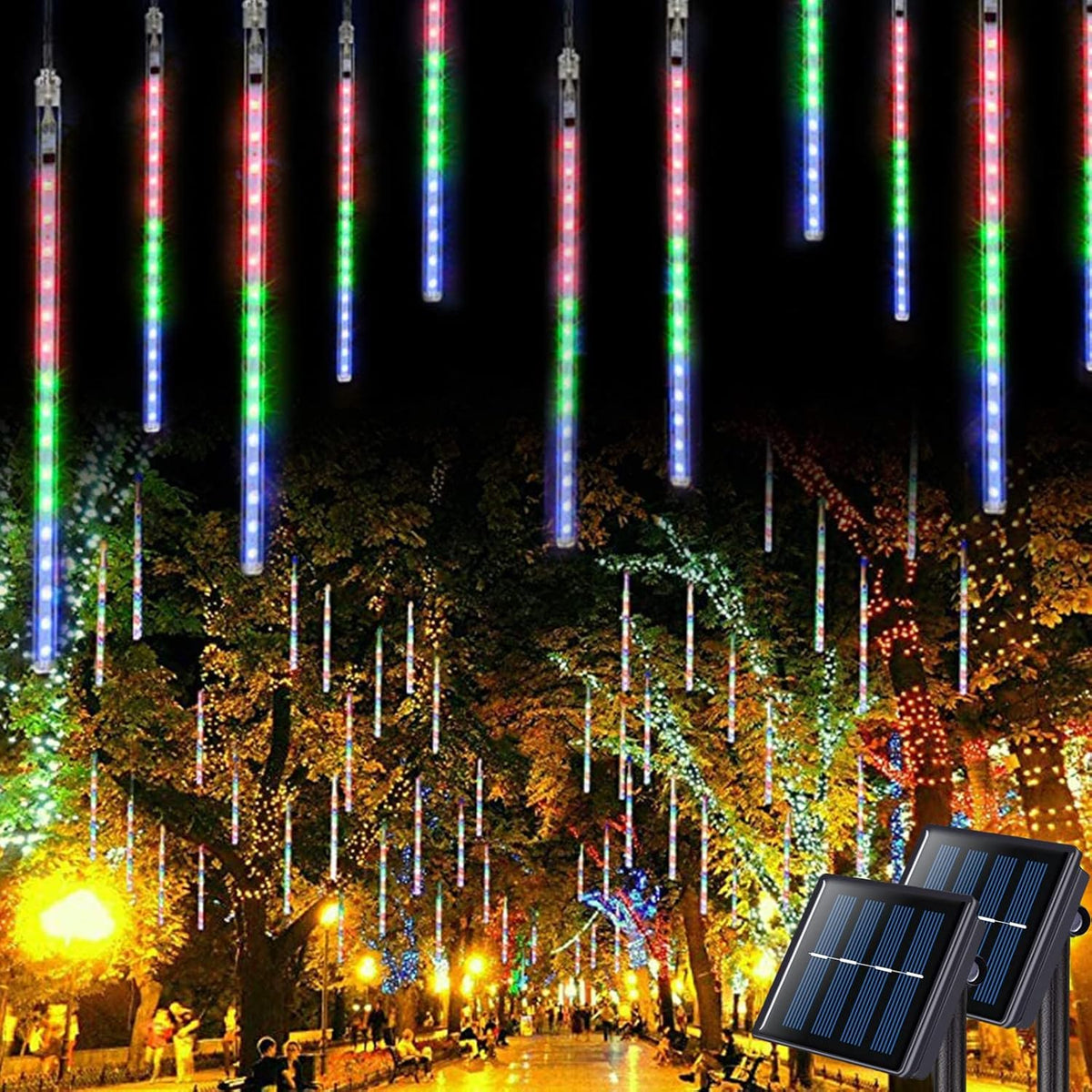 jmexsuss 2 pack solar meteor shower lights, 16, main product view