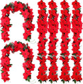 crowye red poinsettia garland, christmas decorations centerpiece, 10, main product view