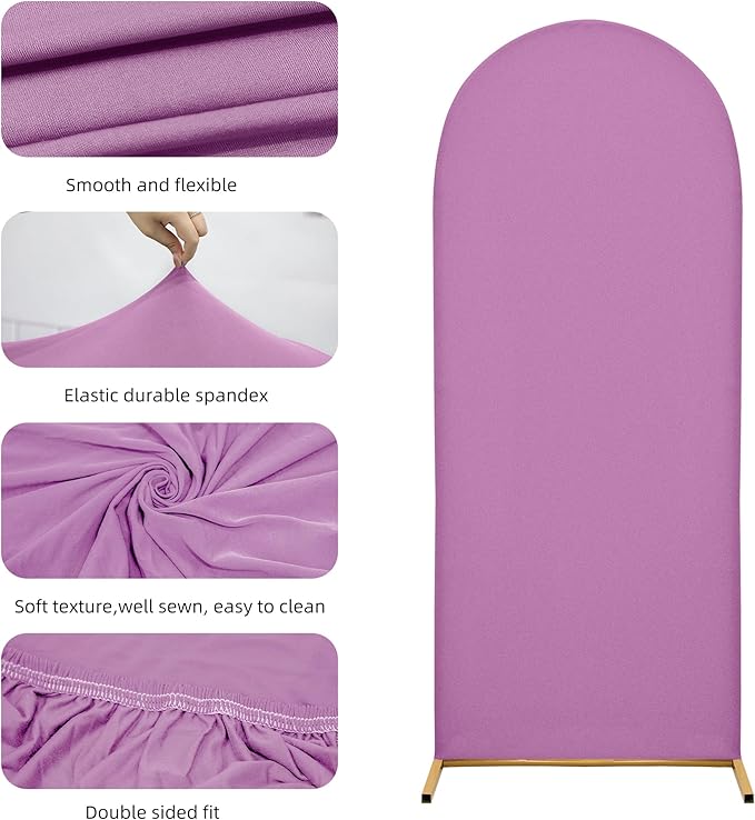 Wedding Arch Cover 7.2FT 6.6FT 6FT Arch Backdrop Cover Spandex Fitted Arch Cover for Round Top Chiara Backdrop Stand Covers for Wedding Birthday Party Baby Shower Banquet Ceremony Decoration
