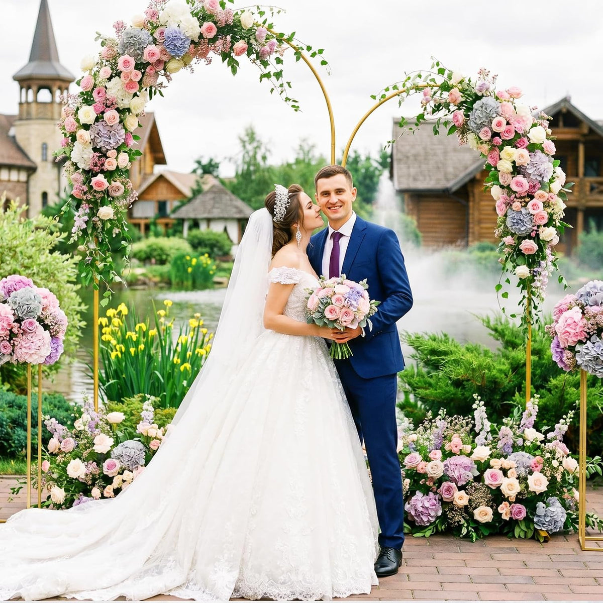 metal arch backdrop stand, 7.2ft+6ft balloon arch stand, package contents