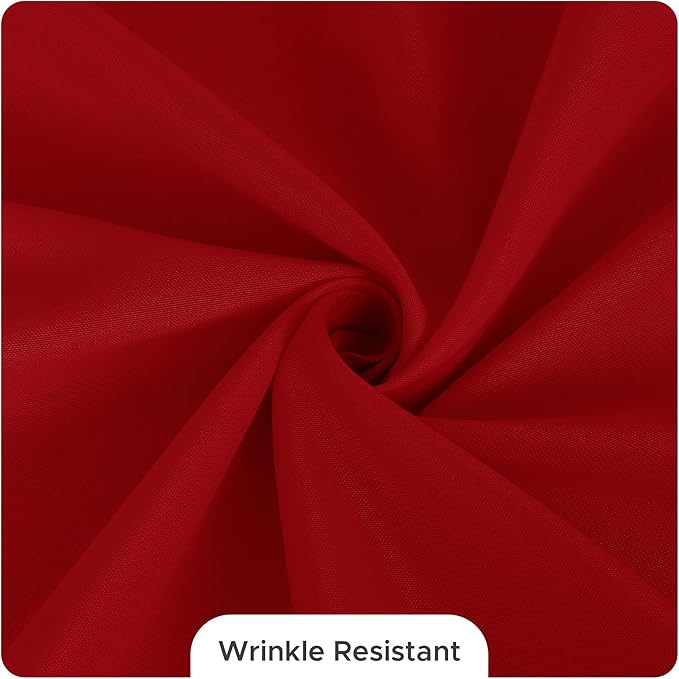 Fitable 8 Pack Round Tablecloths: Stain Resistant Wrinkle Free Circle Table Clothes, Washable Reusable Polyester Table Covers for Wedding Christmas Party Birthday Banquet Reception(Red, 120 Inch)