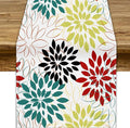 Abstract Red Dahlia Vintage Table Runner, Geometric Lines Mid Century Vintage Modern Colorful Table Runner for Party Kitchen Dining Living Room Laundry Room Decor, 13x60 Inch