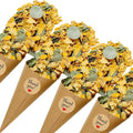 PATIKIL Dried Flower Confetti Cones, 30Pcs Paper Tapers Cone Holder with Dried Rose Petal / Sticker for Wedding Party Engagement Birthday DIY Decoration, Yellow/Green