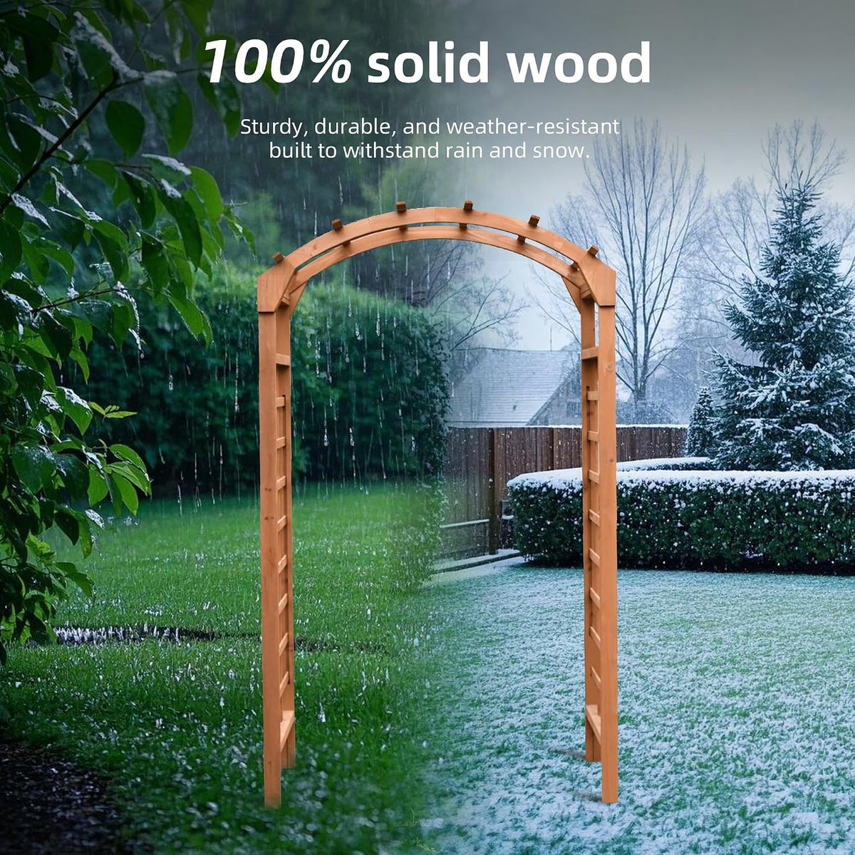 Solid Fir Wood Garden Arch Trellis for Climbing Plants Outdoor
